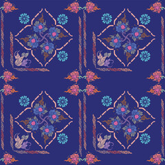 Laithai vintage ornament batik, Line thai traditional Thai style pattern vector, Thai applied fabric pattern , suitable for international design.