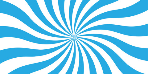 Sunburst pattern blue and white background design. Vintage sunrays illustration swirl line. sun beam vector banner design pop art comic burst gradient concept pattern.	
