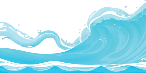Stylized ocean wave illustration a vector design with light blue water perfect for backgrounds and graphic elements