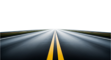 Perspective View of Empty Asphalt Road with Speed Motion Blur