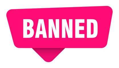 banned magenta sticker isolated on transpatent background. banned sign