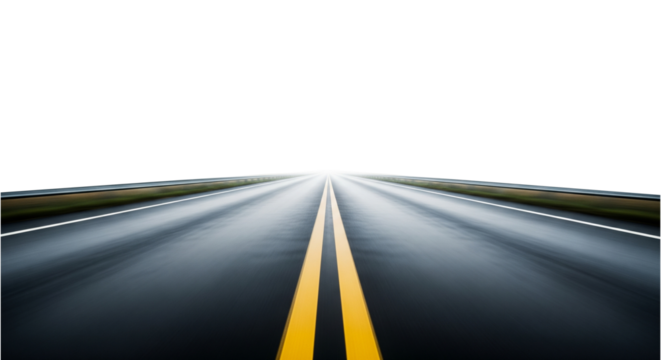 Perspective View of Empty Asphalt Road with Speed Motion Blur