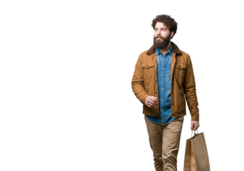 Man Walking with Shopping Bag