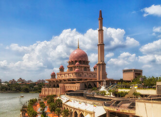 Malaysia Putrajaya shore mosque postcard