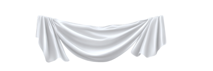 Draped white fabric
