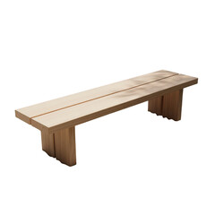 Simple wooden bench isolated on transparent background