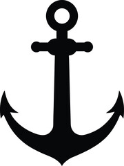 Ship Ancore silhoutte isolated on white background