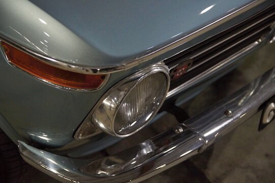 BMW 2002 vintage car front headlight detail