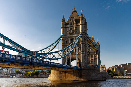 Tower Bridge over the River Thames in warm evening light