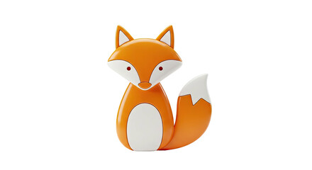 Obraz premium Stylized cute cartoon fox character sitting digital render art