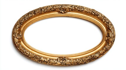 Elegant ornate antique gold oval picture frame offers timeless decorative elegance and luxurious vintage charm for cherished memories.