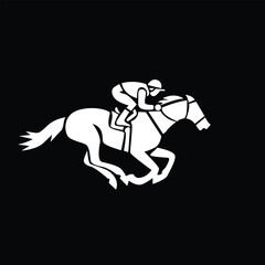 Abstract White Horse Rider Design 