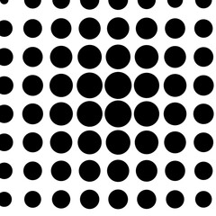 Black halftone dot pattern background for graphic design, comic effects, textures, and digital overlays