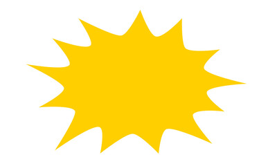 Bright yellow burst shape for sale badge, sticker, label, banner, and promotional graphic design