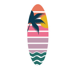 Retro Beach Sunset Palm Trees Surf Wear1