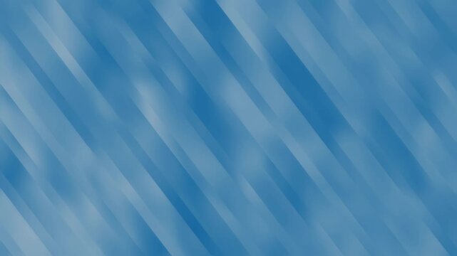 Abstract loopable slow motion background of soft, blurred diagonal stripes and streaks in cool blue and white tones, subtle effect of gentle movement and smooth flow