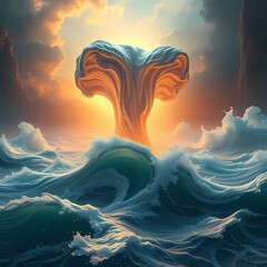 The Infinity-Herald FORGING moments into liquid eternity-seas churning upward, time tearing to timelessness instant-ranges blazing eternal seconds, majestic kinetic baroque art