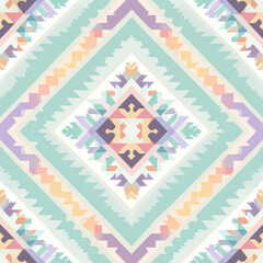 Ethnic ikat seamless pattern geometric abstract designs with traditional motifs.