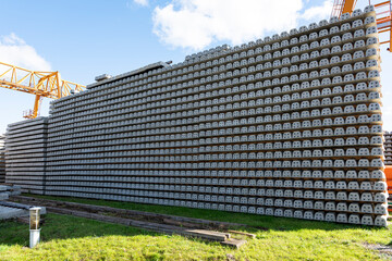 Betonschwellen f&uuml;r den Gleisbau bei der Bahn