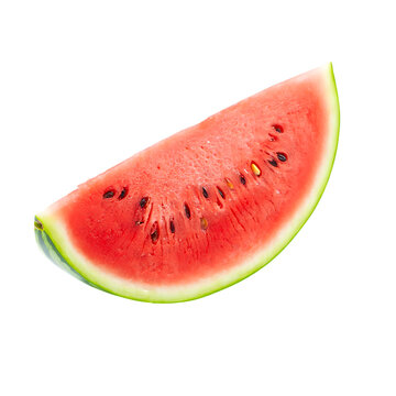 Slice of fresh watermelon isolated on transparent background