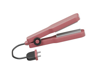 Hair straightener icon 3d render illustration