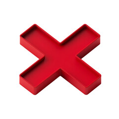 Fototapeta premium A red cross symbol isolated on a transparent background