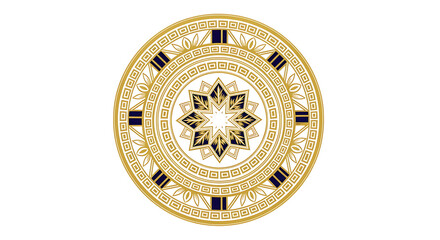 Fototapeta premium Geometric Circular Design with Star Pattern on White Background