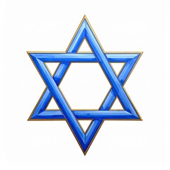 Hanukkah- real Star of David on a white background without shadows