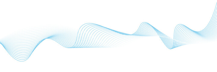 Abstract blue smooth waves on white background. Dynamic sound waves. Design elements. vector illustration