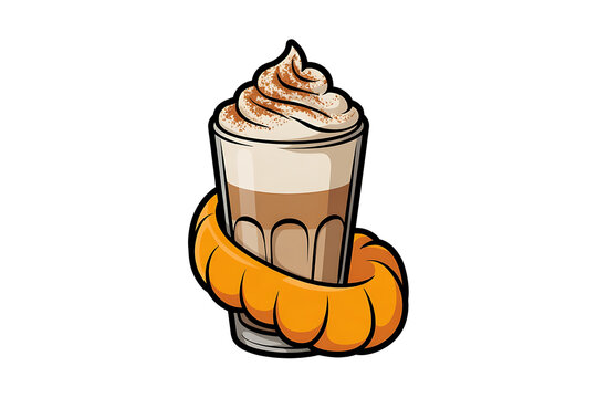 A layered drink with whipped cream and cinnamon, presented with an orange ring detail.