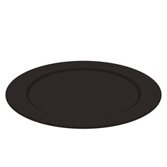 Black Plate isolated. Plate on PNG.