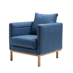 Modern Blue Armchair Design with transparent background