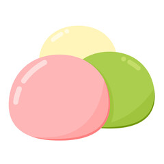 Mochi cartoon isolated. Mochi on PNG.