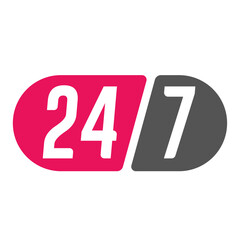 24-7 sign logo icon vector design