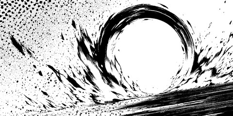 Dynamic manga fire ring illustration for comic design and artistic layouts