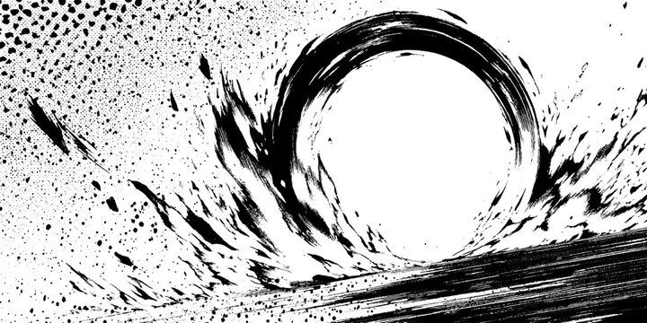 Dynamic manga fire ring illustration for comic design and artistic layouts