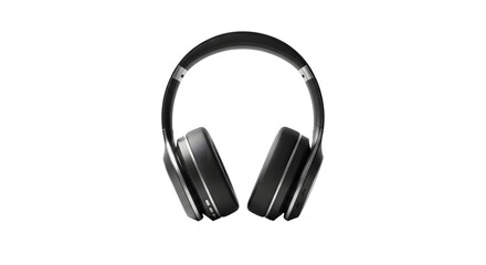Fototapeta premium Modern black over ear headphones with a sleek design isolated on transparent background