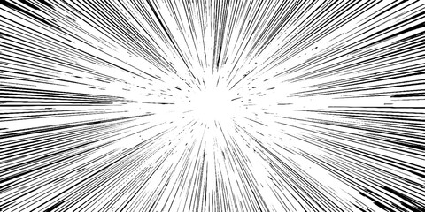Obraz premium Dynamic manga burst background with dense lines for comic design and animation