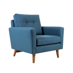 Modern Blue Armchair Design with transparent background