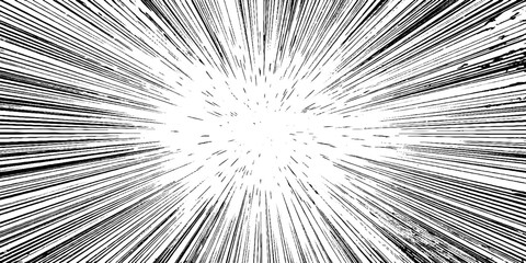 Obraz premium Dynamic manga explosion with radiating ink speed lines for comic art design