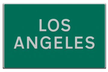Digital composite. ..Road sign Los Angeles. ..PNG file