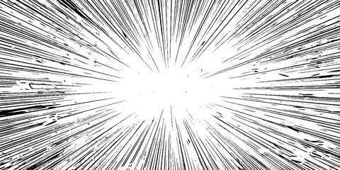 Obraz premium Dynamic comic burst with speed lines and halftone shading for graphic design