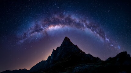 The Milky Way Over a Silhouetted Mountain Peak
