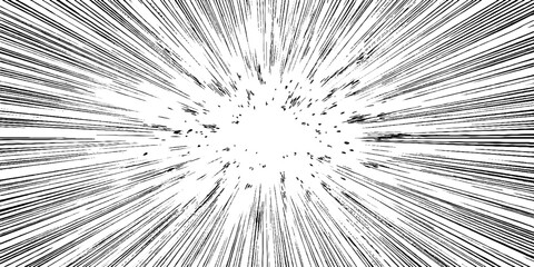 Dramatic manga comic style burst with radiating impact lines for dynamic design