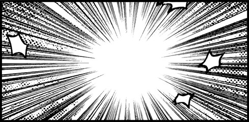 Obraz premium Dynamic burst of energy in manga style for posters and comics