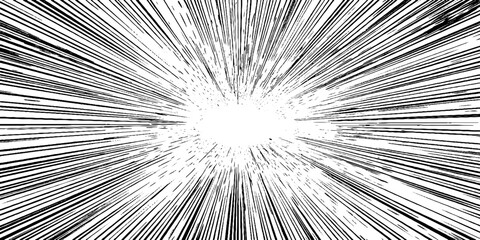 Obraz premium Dynamic japanese comic style burst background with speed rays for anime layout design