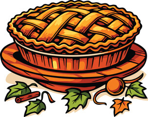 Delicious homemade pumpkin pie on plate, perfect for Thanksgiving holiday celebration.