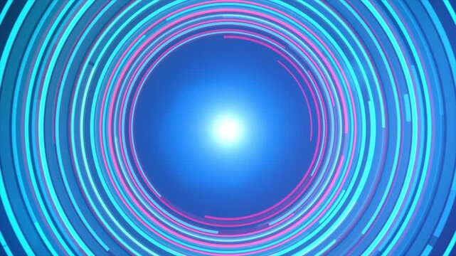 Abstract background video overlay template basic geometry shape and dynamic light flare animation with radiant glow and lens blur effects in gradient background for futuristic motion graphics concept