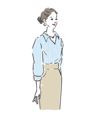 オフィスファッションのまとめ髪美しい女性