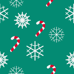Christmas seamless pattern with white snowflakes on a blue background. vector illustration.